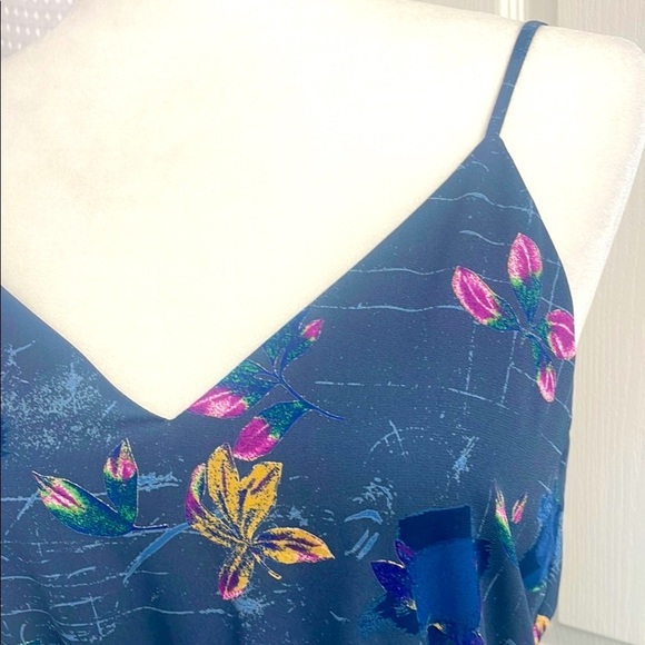 Babaton (Aritizia) Casimir Blue Grey  Floral Mini Dress Size XS Spaghetti Straps - Picture 8 of 11